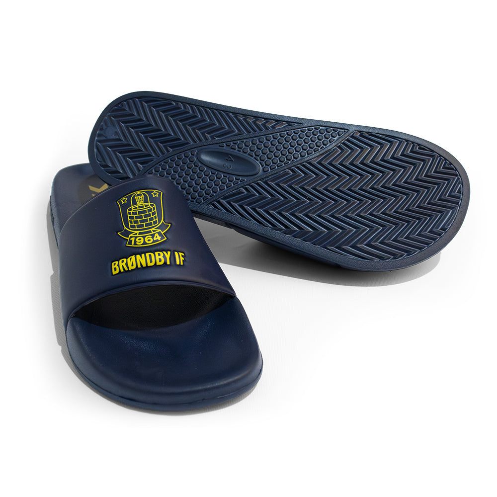 Brøndby Hummel Badesandal Navy med gult logo