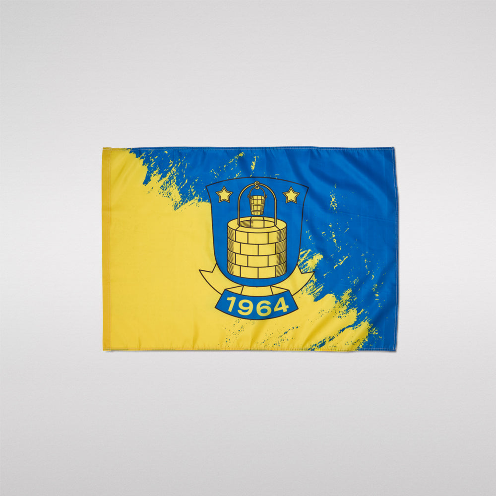 Brøndby Flag – 35x50cm Gul/Blå logo