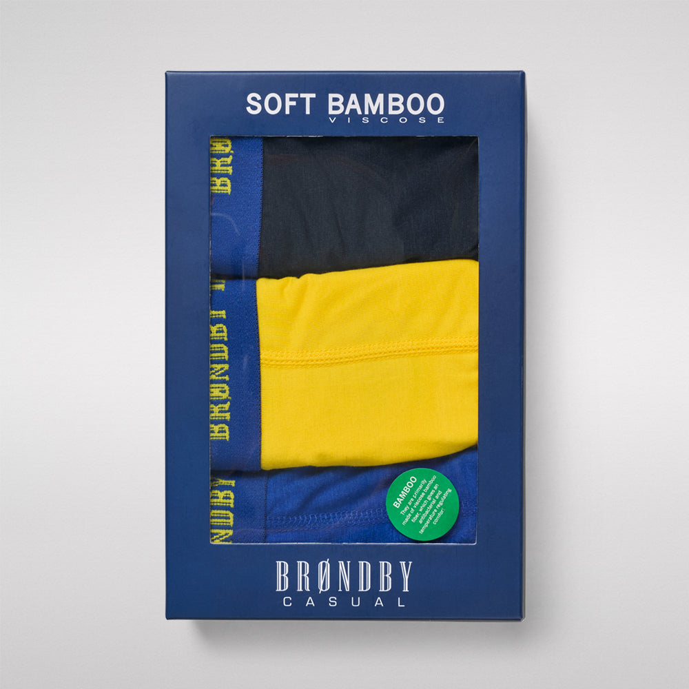 Brøndby Casual Boxershorts 3-pak Blå/Gul/Navy Børn