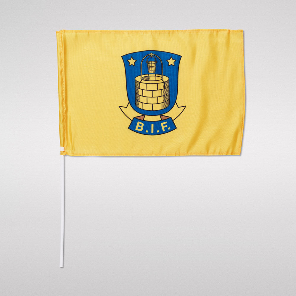 Brøndby Flag - 30x45cm Gul m. Logo