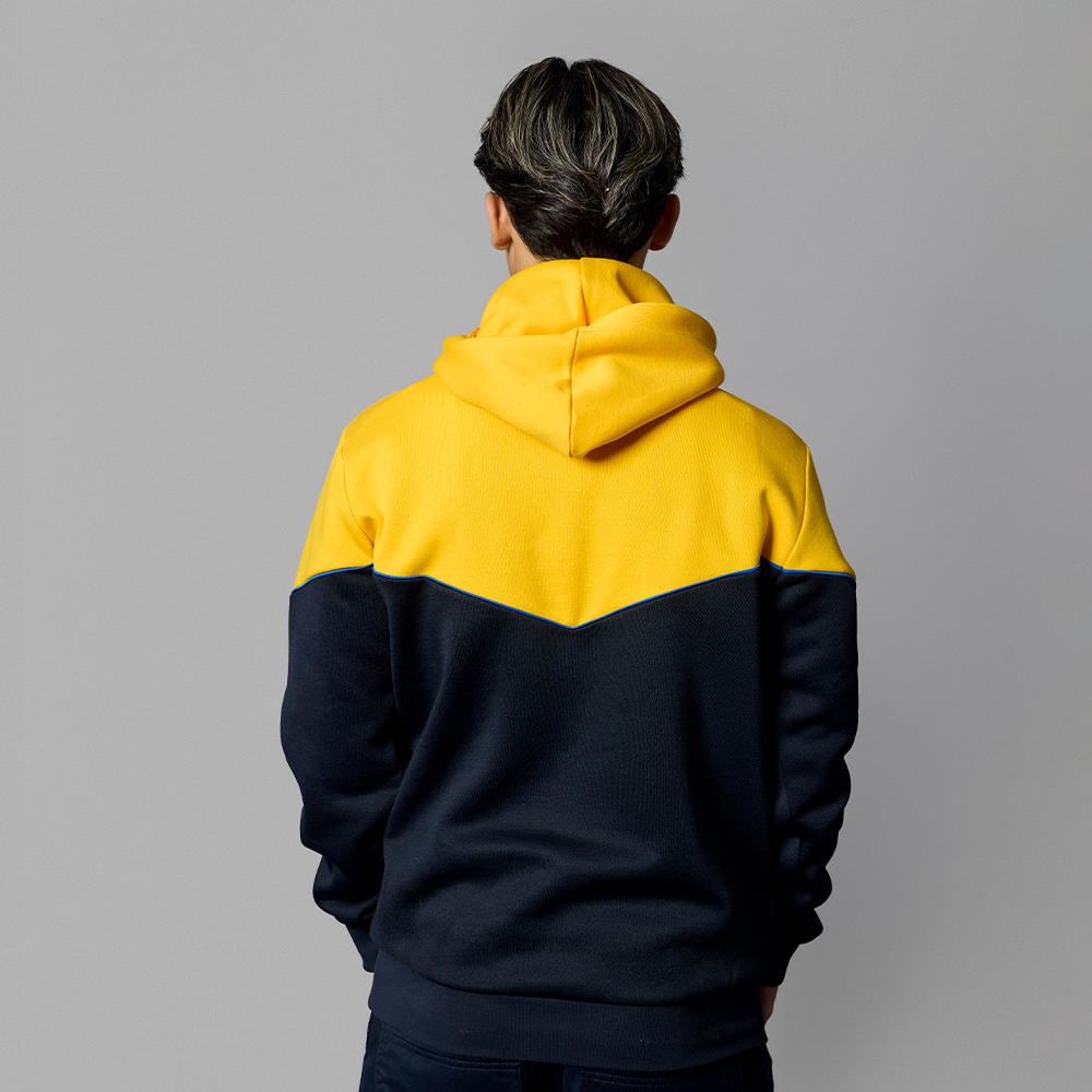 Hættetrøje Gul/Navy med Logo Børn