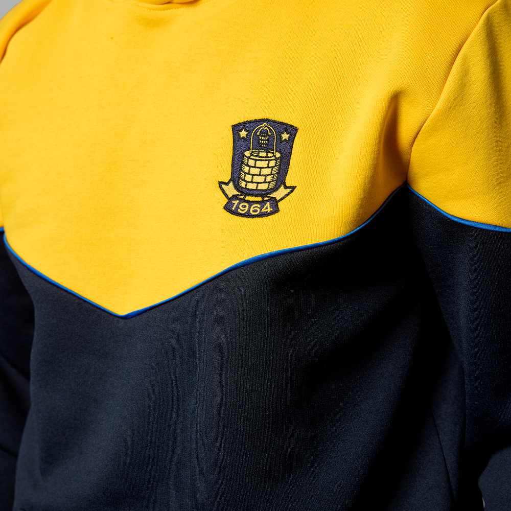Hættetrøje Gul/Navy med Logo