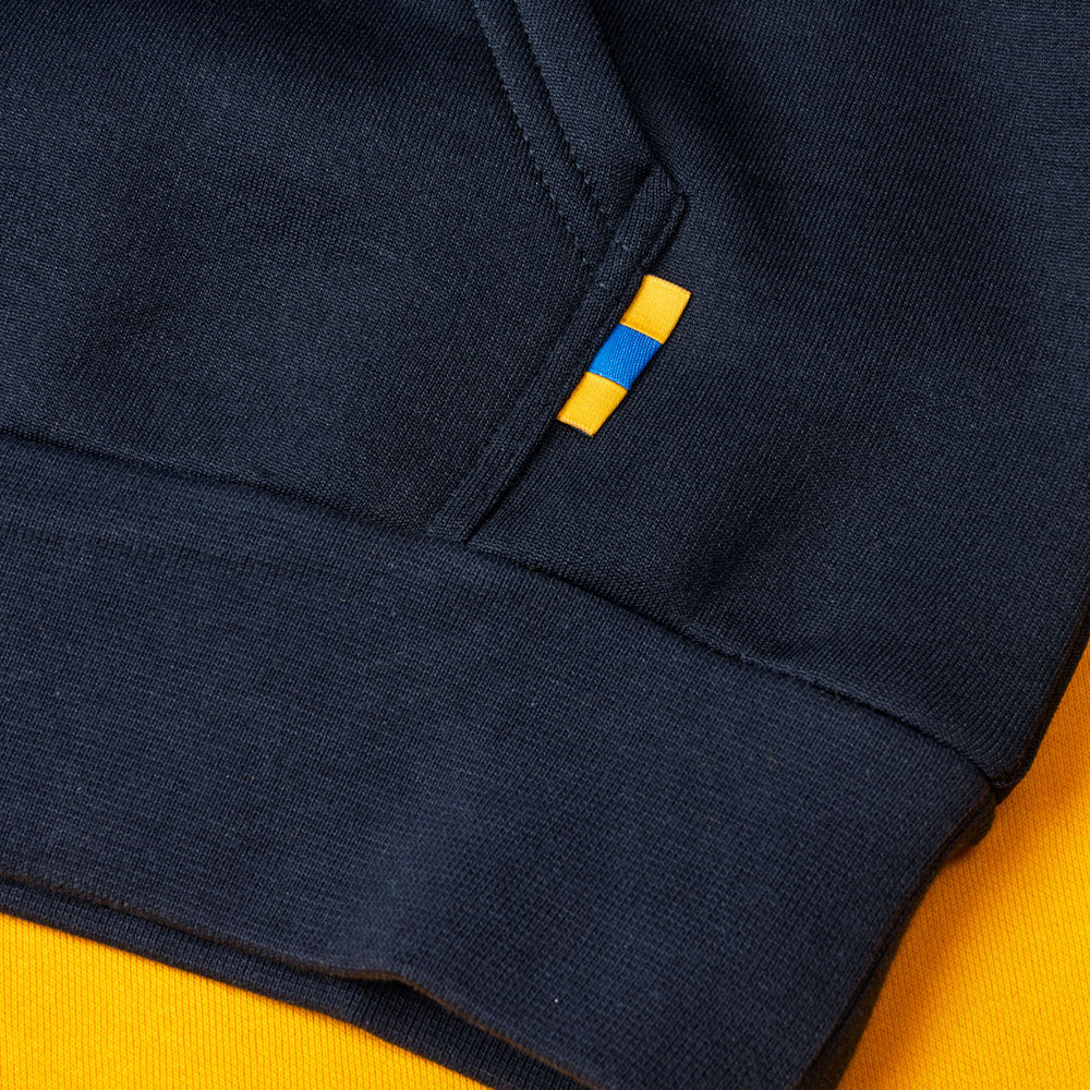 Hættetrøje Gul/Navy med Logo