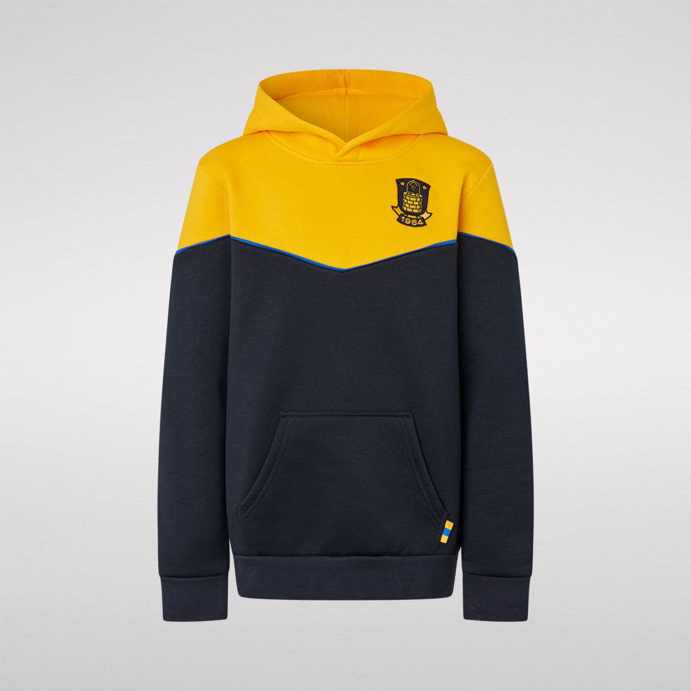 Hættetrøje Gul/Navy med Logo Børn