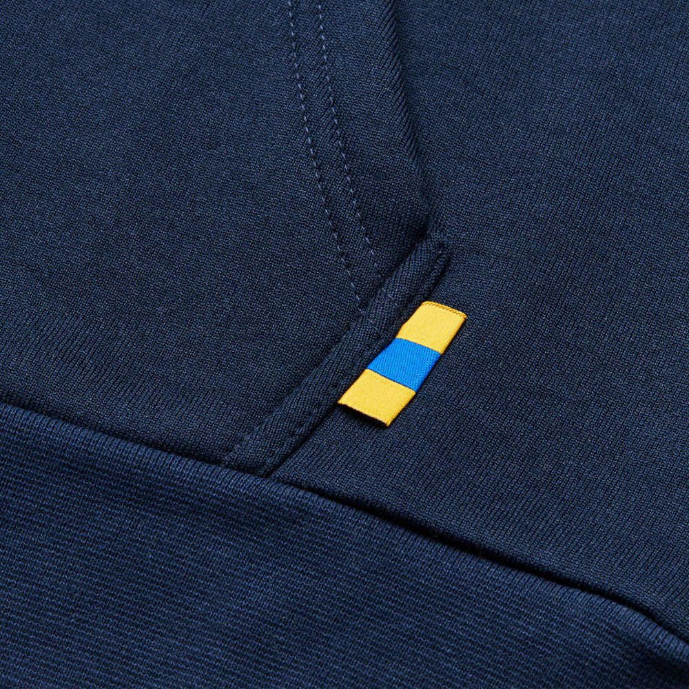 Hættetrøje m. lynlås Navy m. Striber Børn