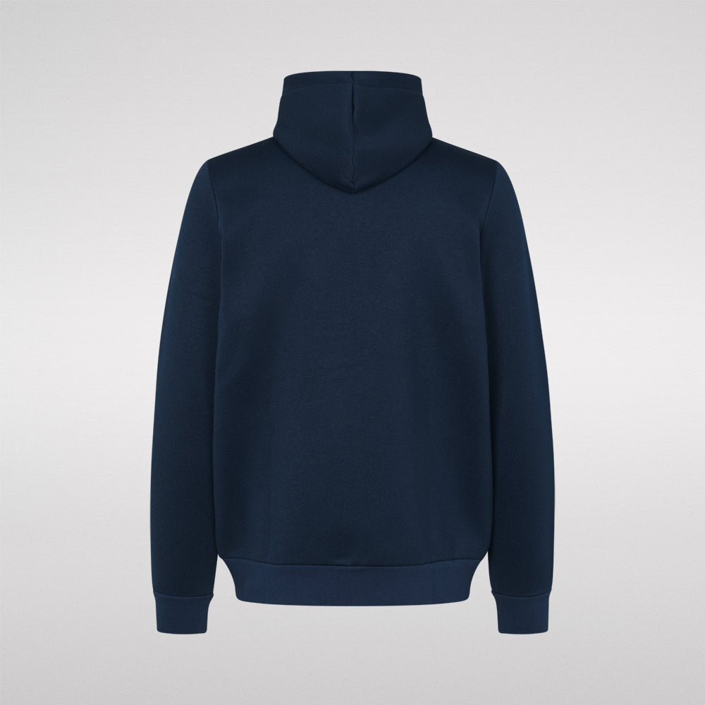 Hættetrøje m. lynlås Navy m. Striber