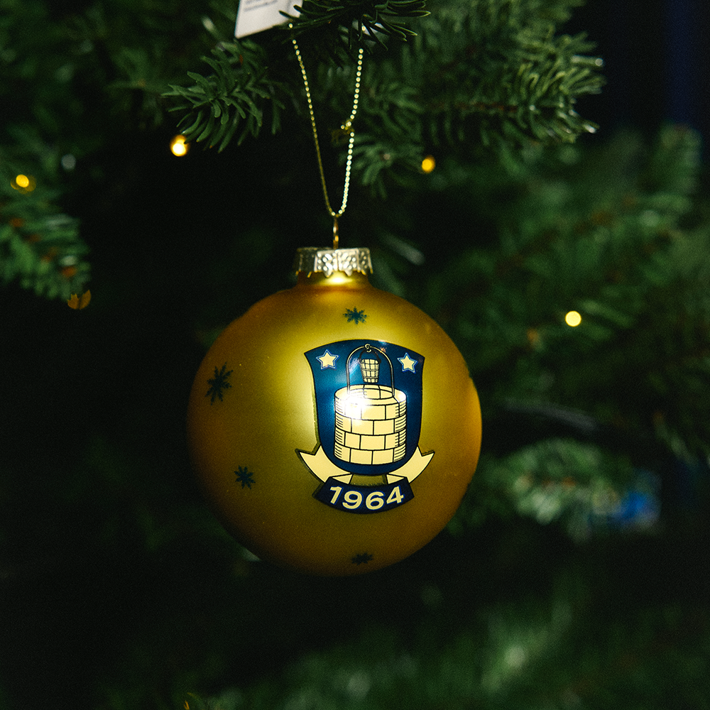 Julekugle - Gul med logo