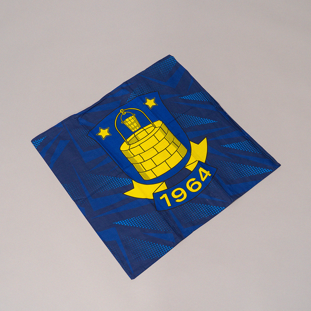 Brøndby Sengesæt Navy/Gul striber med logo 140x200 cm