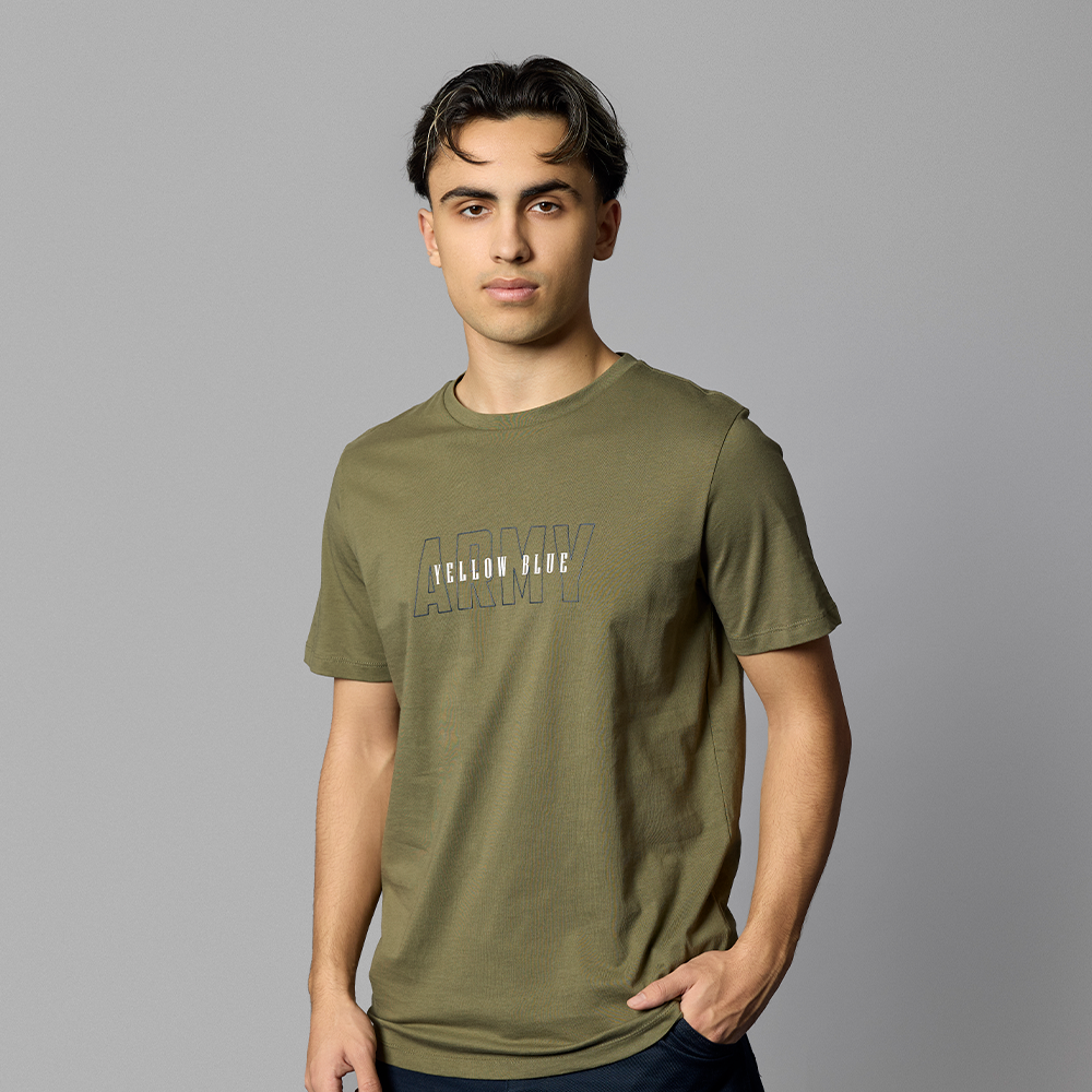 Brøndby Casual T-shirt Yellow Blue Army