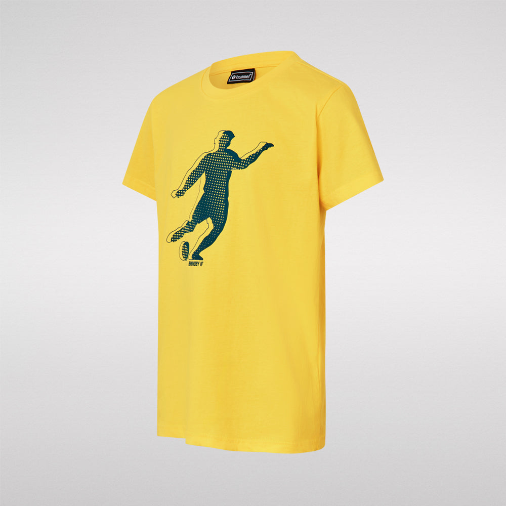 T-Shirt - Gul med Spiller Børn