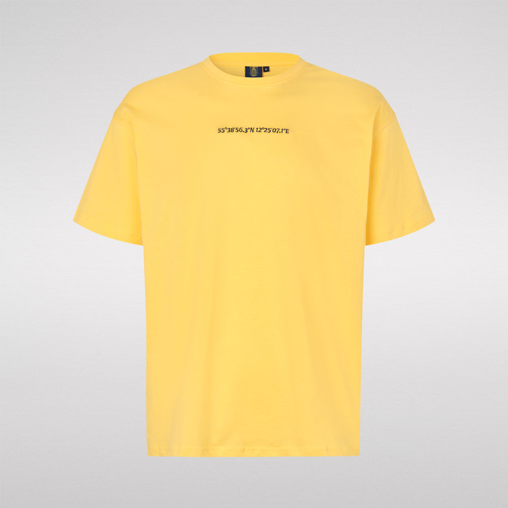T-shirt - Gul med Stadion/Koordinater