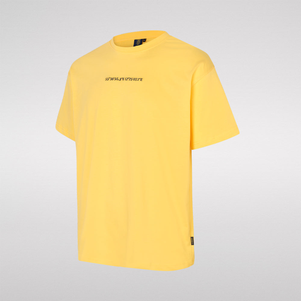 T-shirt - Gul med Stadion/Koordinater