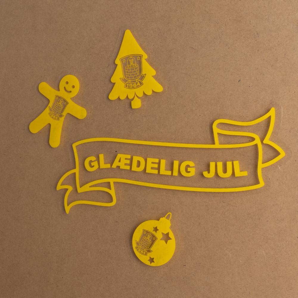 Brøndby Julestickers til vindue Gul