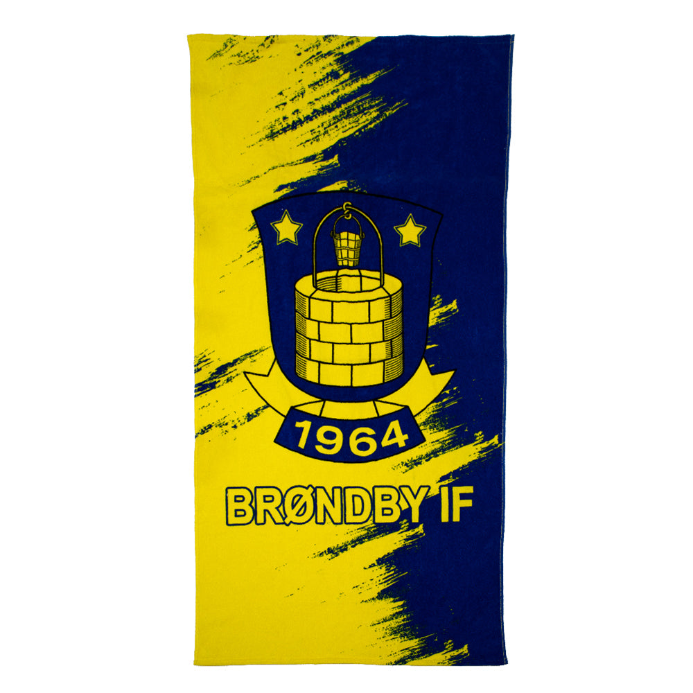 Brøndby Badehåndklæde Blå/Gul m.Logo  70*140cm