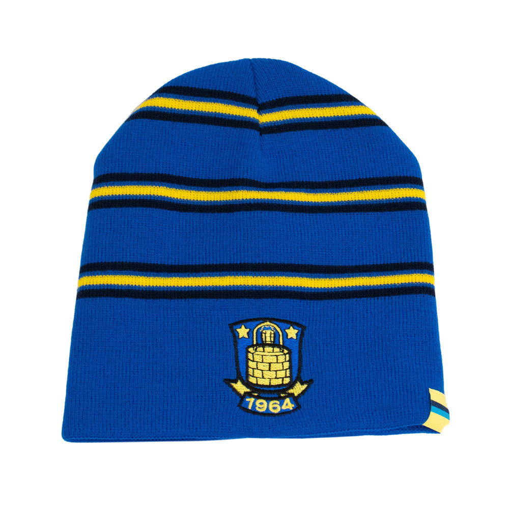 Hue – Blå m. gul/blå/navy Striber m. logo