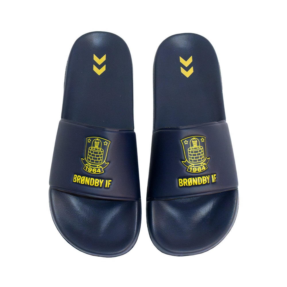 Brøndby Hummel Badesandal Navy med gult logo