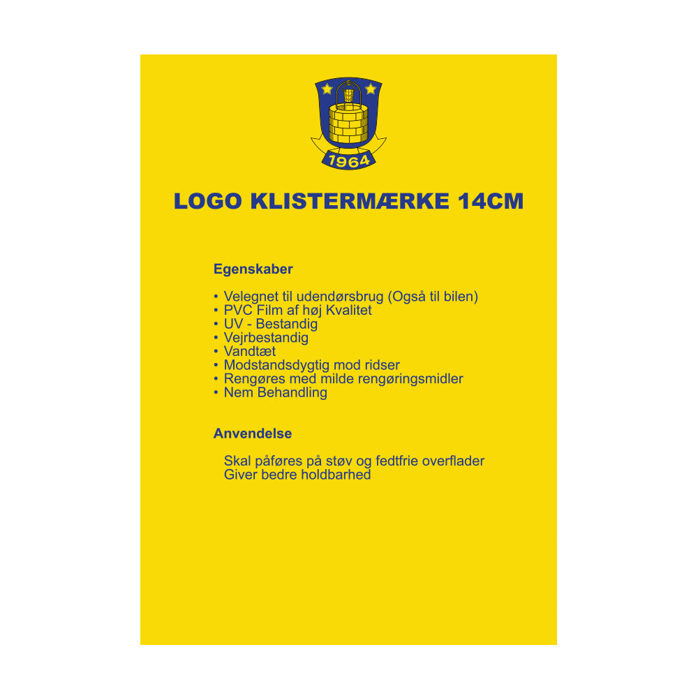 Brøndby Klistermærke logo 14 cm