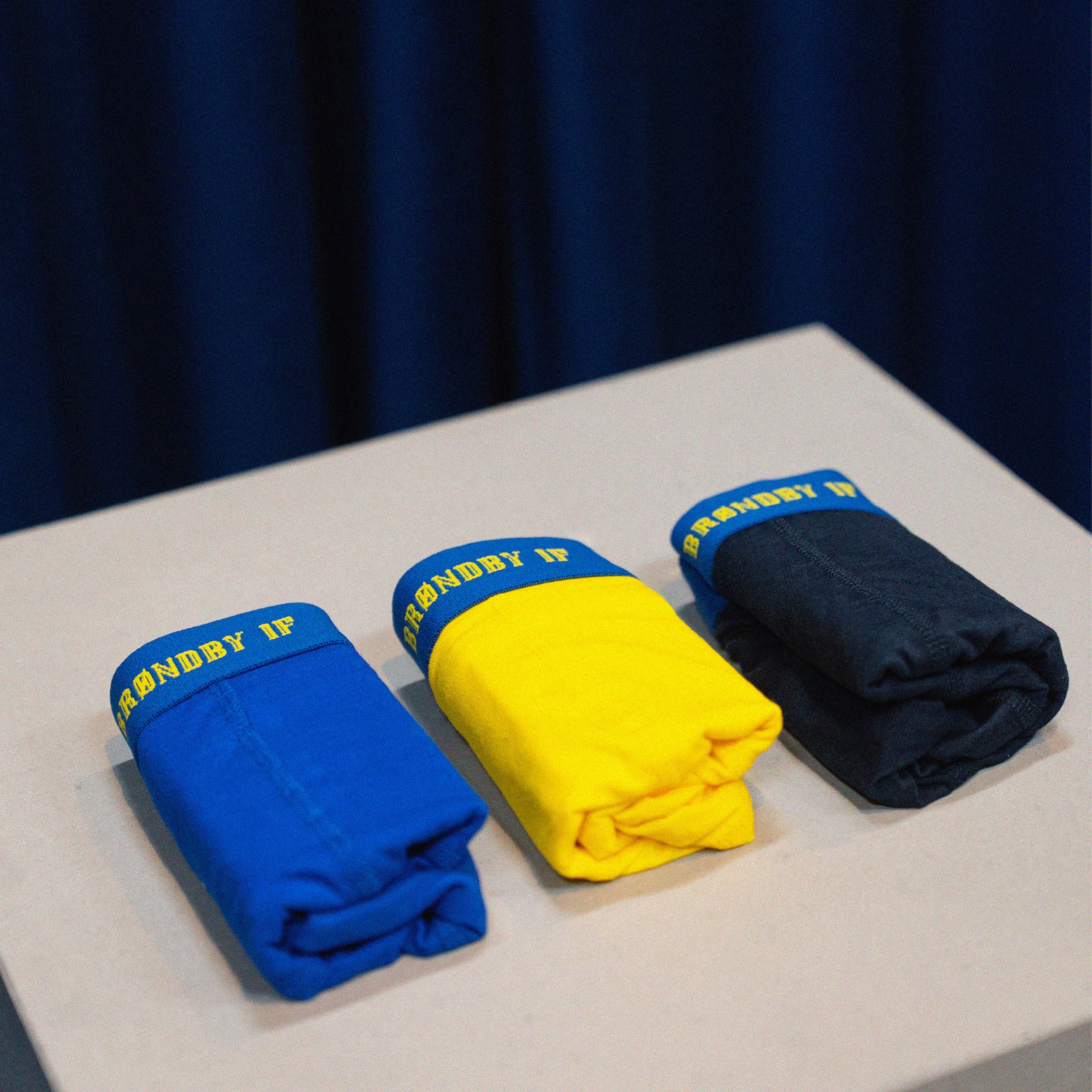 Brøndby Casual Boxershorts 3-pak Blå/Gul/Navy Børn