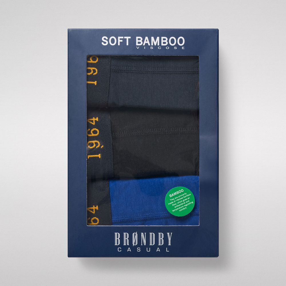 Brøndby Casual Boxershorts 3-pak Sort/Navy/Blå