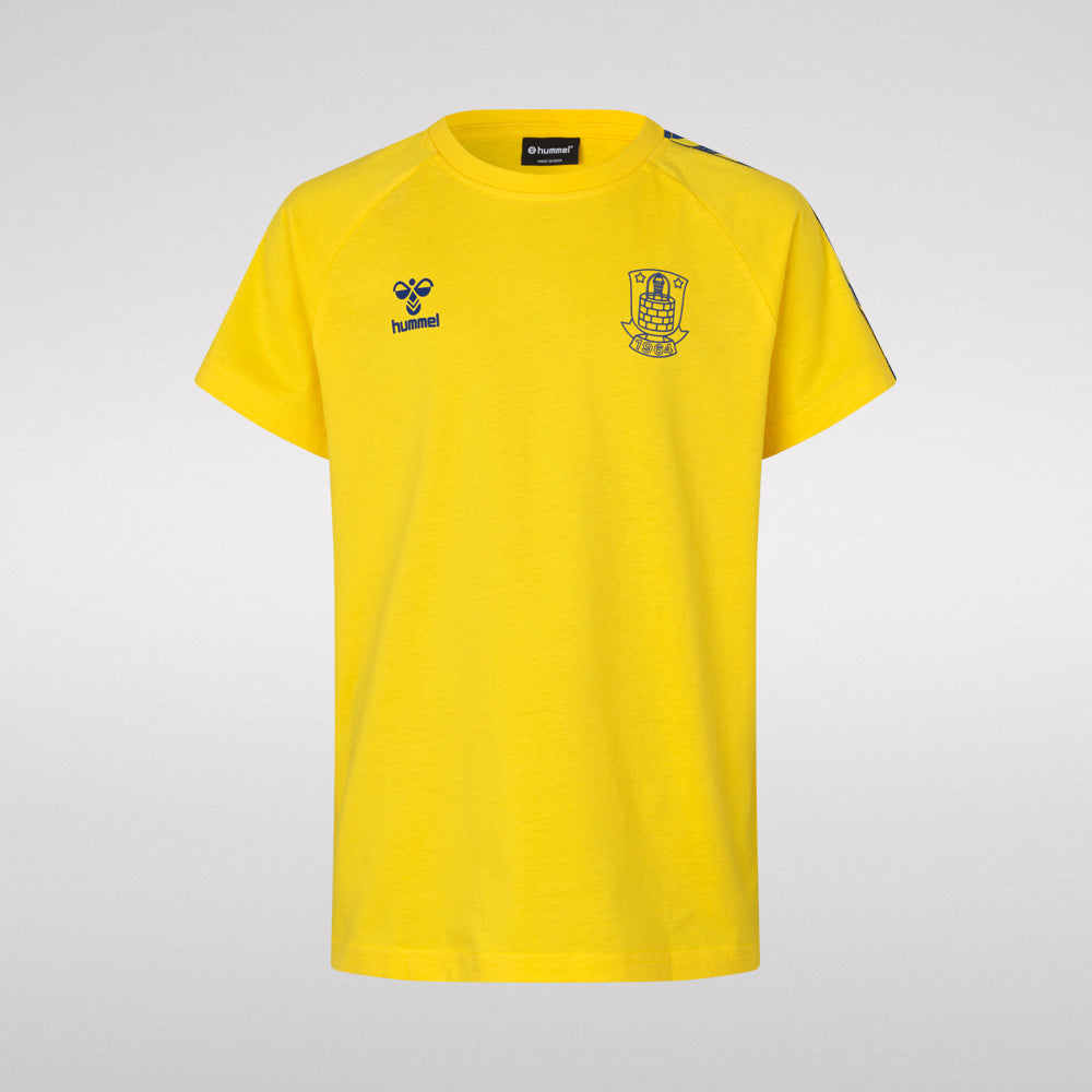 T-shirt - Hummel Gul m. Logo streg Børn