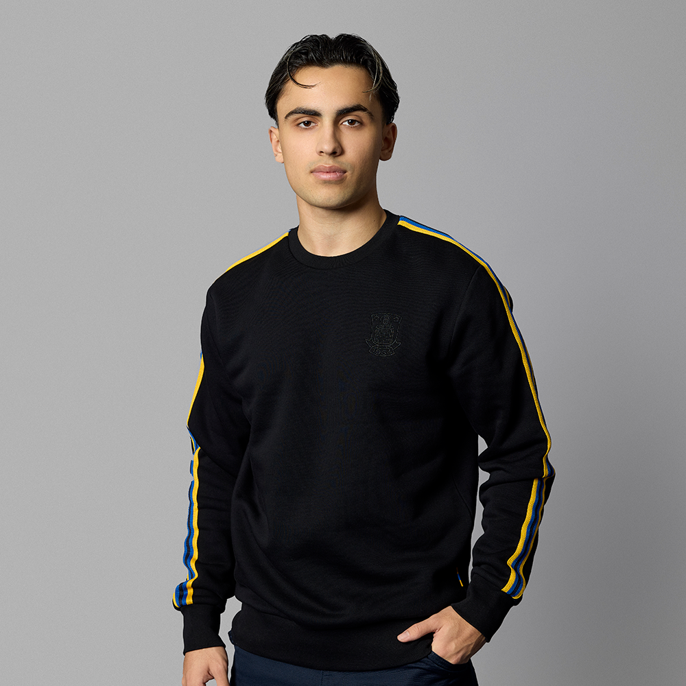 Sweatshirt Sort m. logo/striber