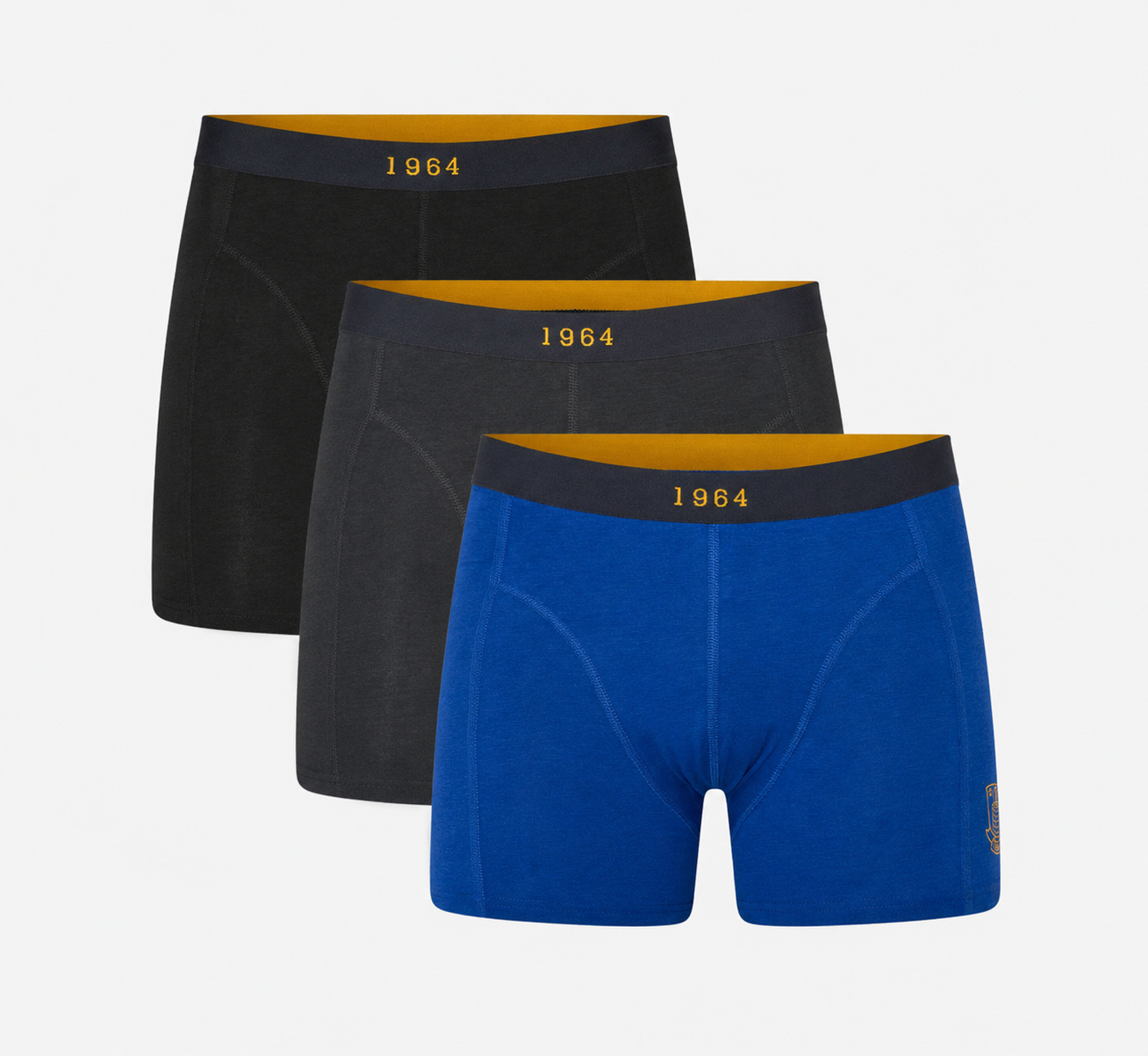 Brøndby Casual Boxershorts 3-pak Sort/Navy/Blå