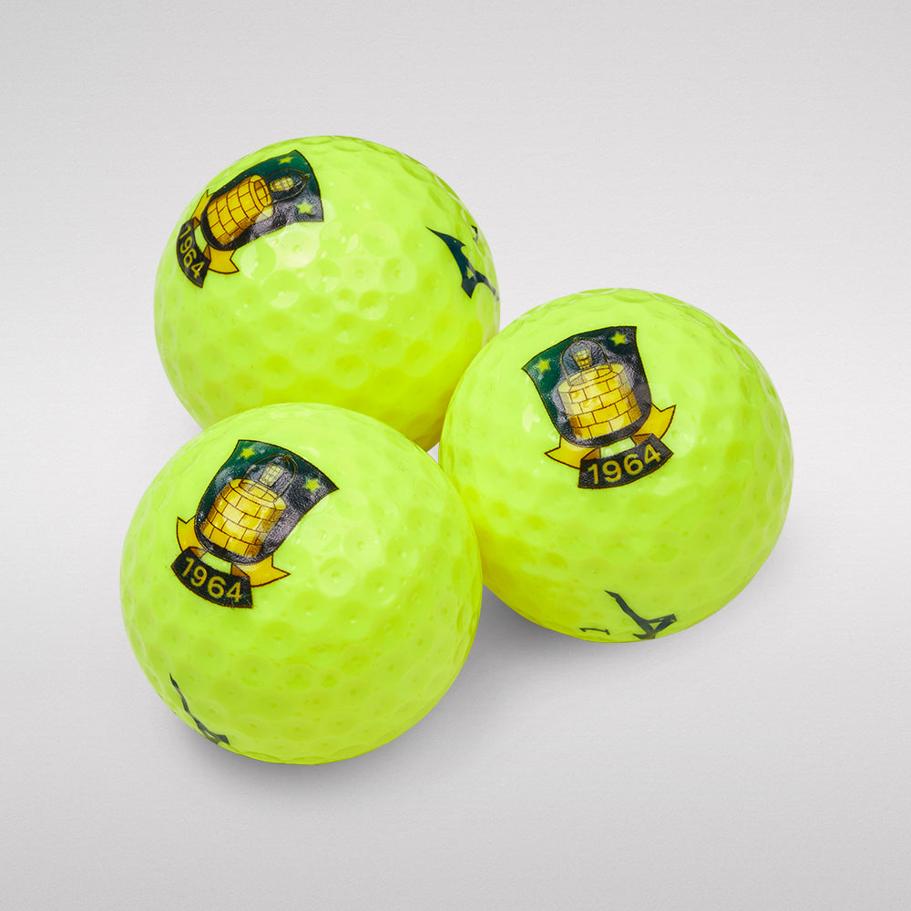 Golfbolde 3-pak Gul m. Logo
