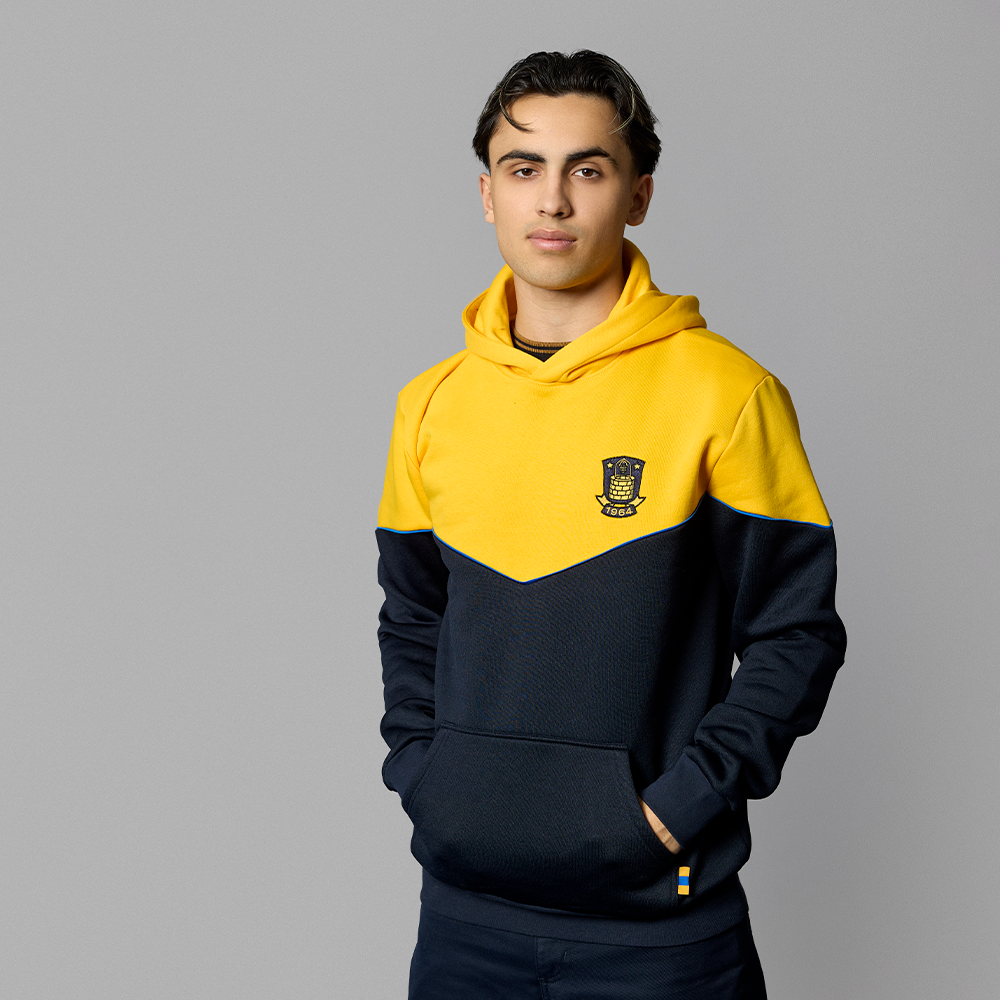 Hættetrøje Gul/Navy med Logo Børn