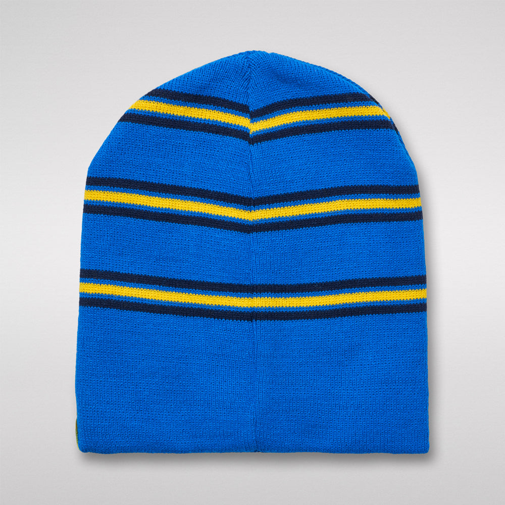 Hue – Blå m. gul/blå/navy Striber m. logo