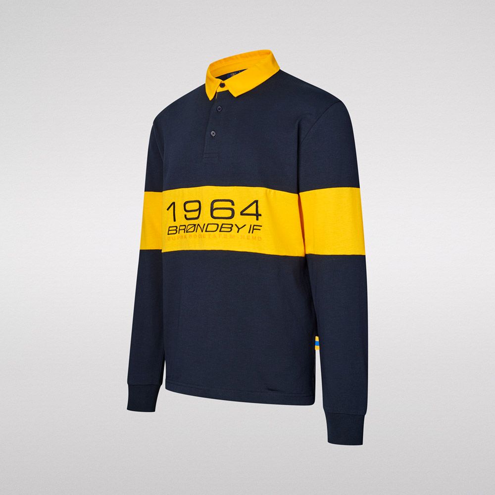 Polo Langærmet Navy/Gul - 1964