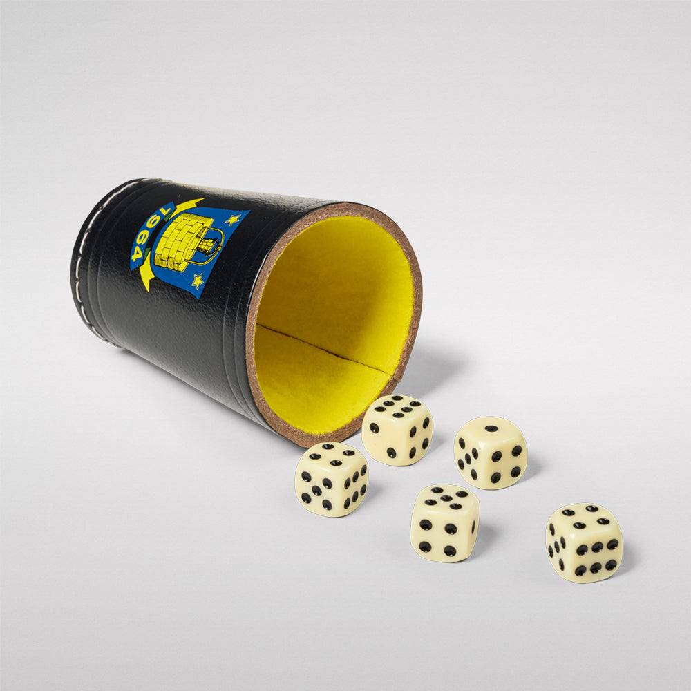 Raflebæger med 5 terninger