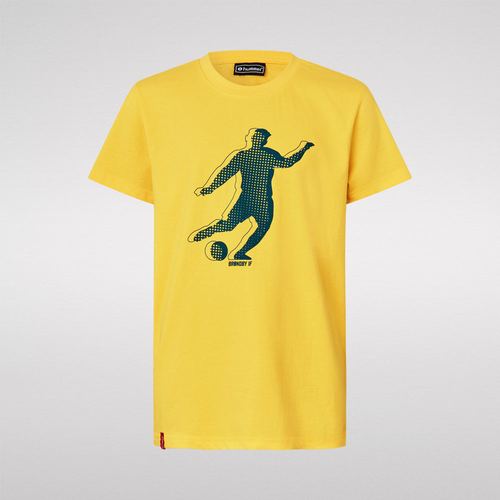 T-Shirt - Gul med Spiller Børn