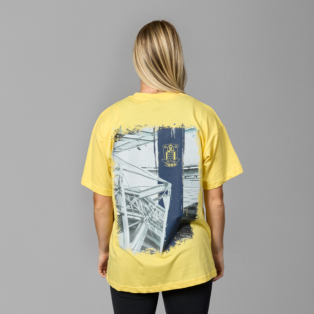 T-shirt - Gul med Stadion/Koordinater