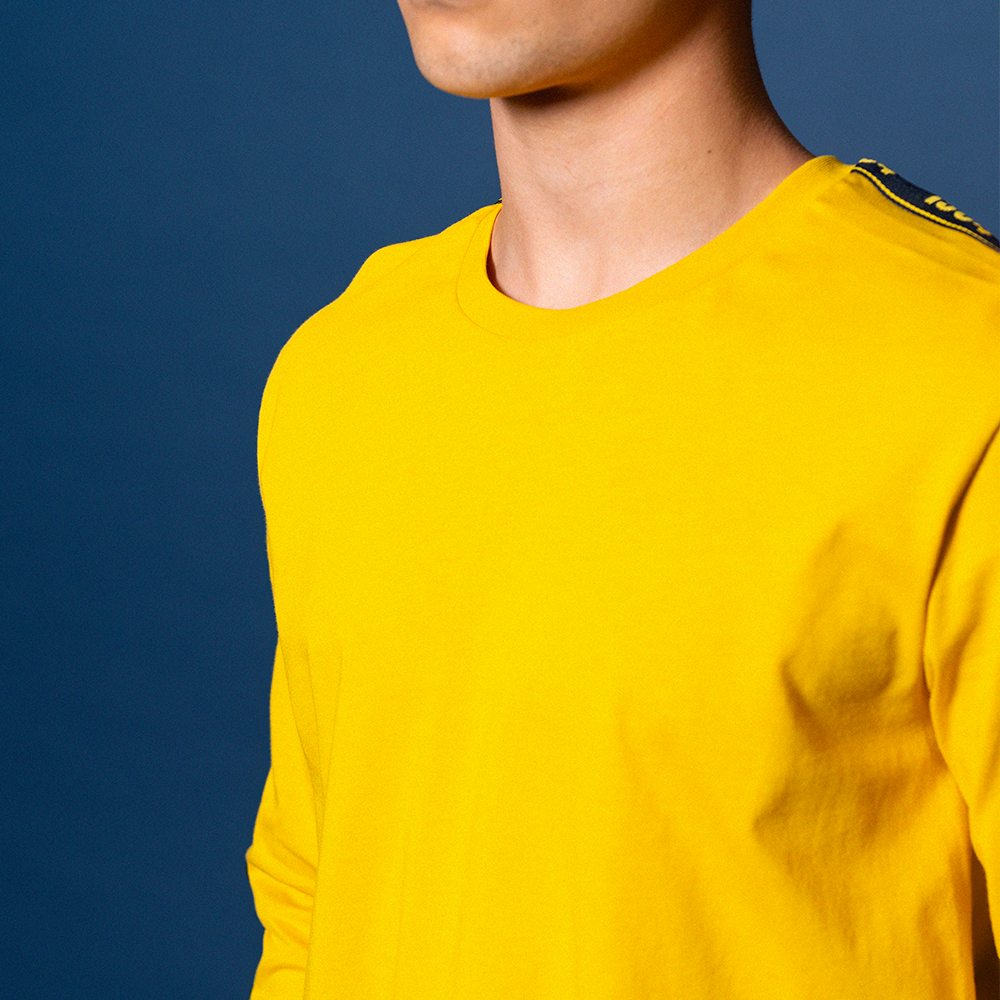 T-shirt L/S Gul m. 1964 bånd