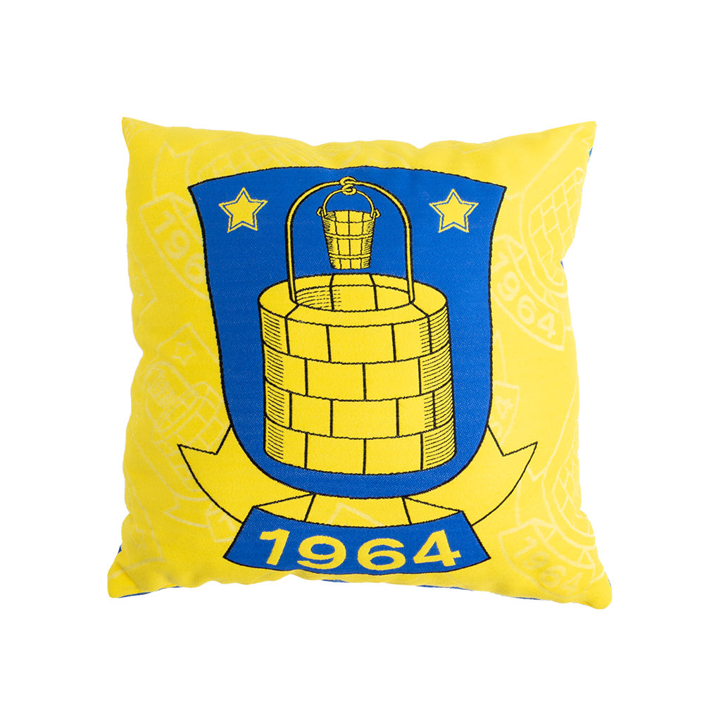 Brøndby Pude Gul & Blå m/ logo baggrund