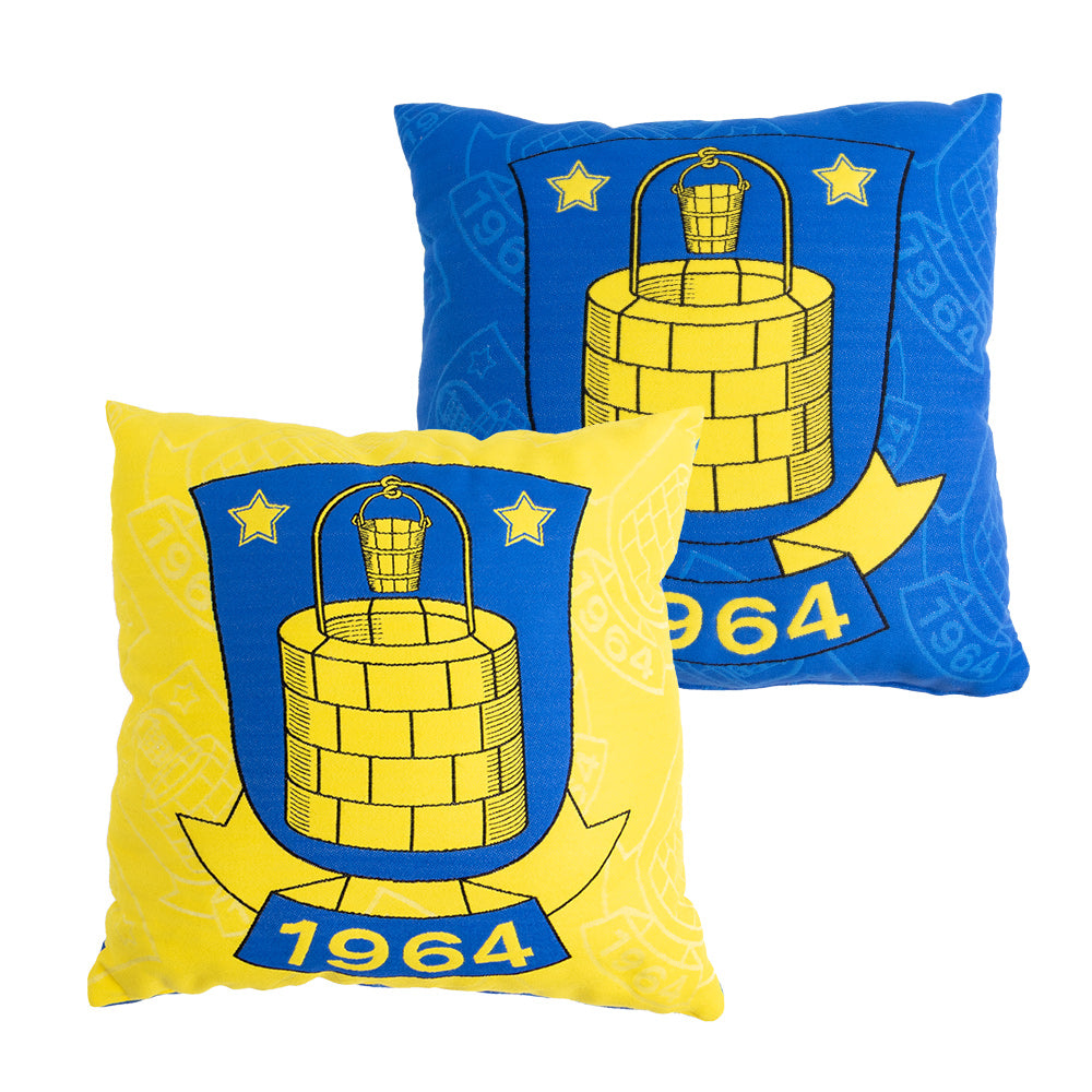 Brøndby Pude Gul & Blå m/ logo baggrund