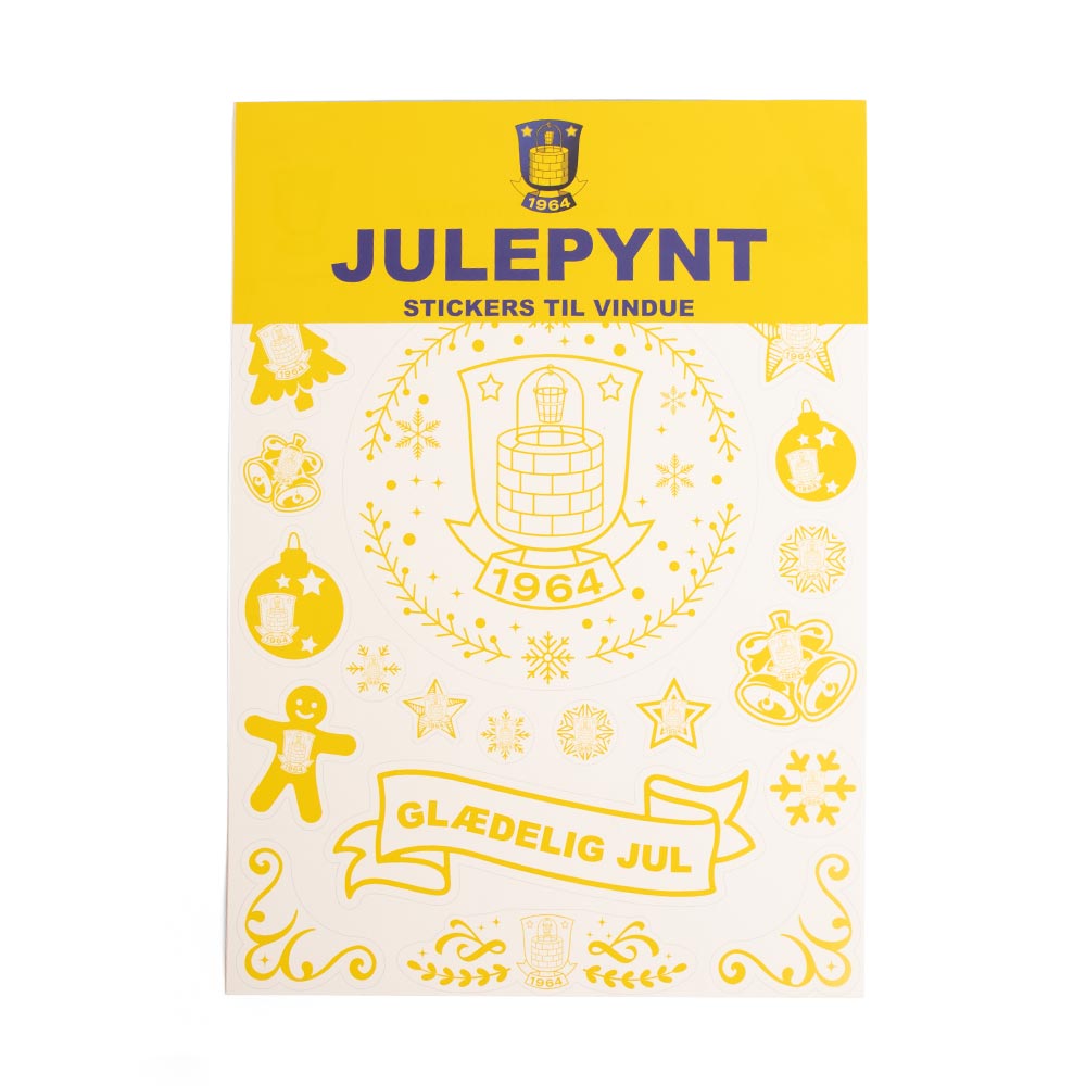Brøndby Julestickers til vindue Gul