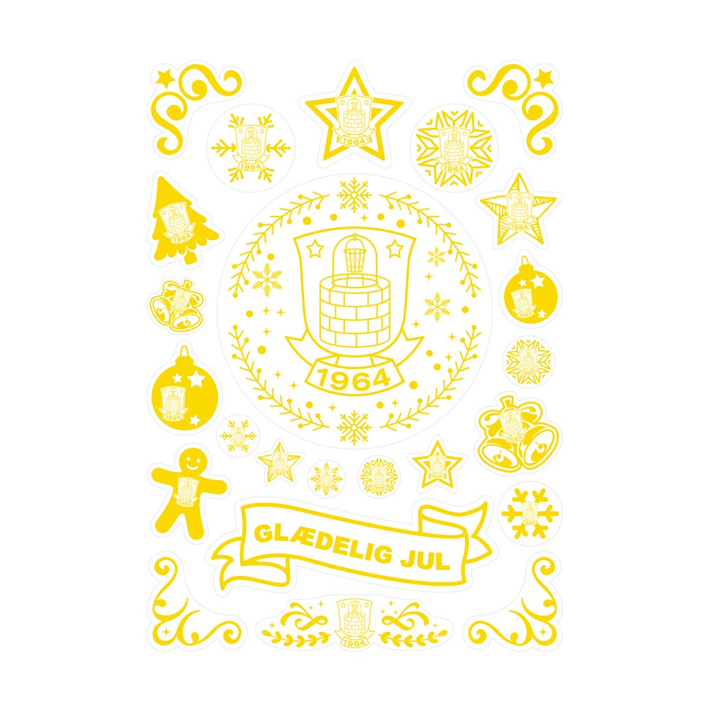 Brøndby Julestickers til vindue Gul